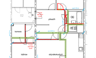 Kompletní rekonstrukce původního panelového bytu 4+1 v Praze - Modřanech - stav před realizací