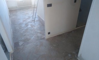 Vybroušení podlahy od lepidla na dlažbu
