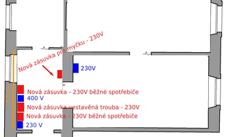 Oprava elektroinstalace - stav před realizací