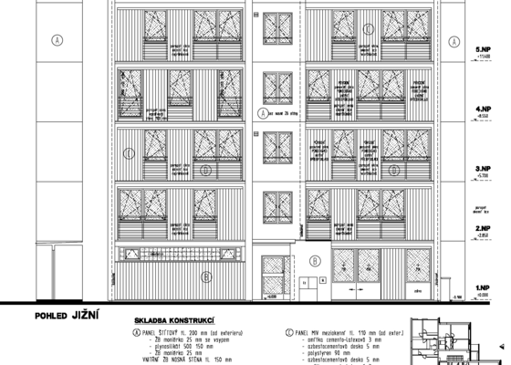 Projekt zateplení stávajícího panelového bytového domu