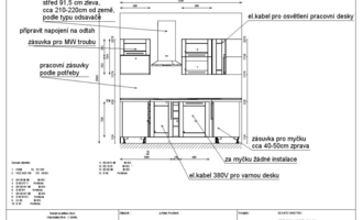 Příprava rozvodů pro kuchyň - stav před realizací