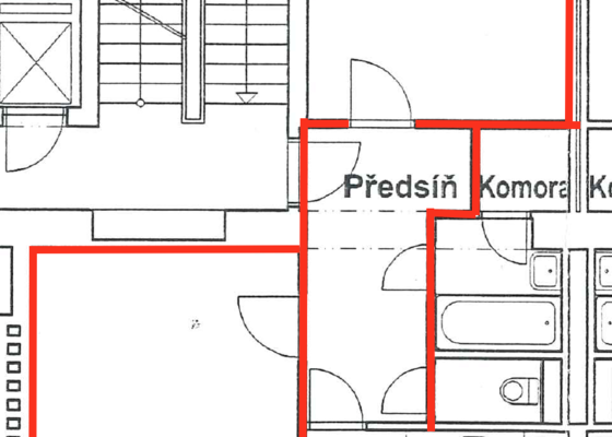 Malování bytu, 2 místnosti, 45 m² - stav před realizací