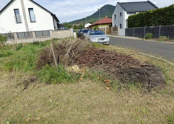 Odvoz odpadu: Hromada větví na pozemku