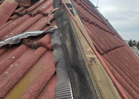 Revize střechy a její oprava na bytovém domě