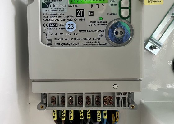 Instalace elektroměrové skříně a osazení elektroměru.