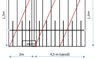 Samonosná vjezdová brána 6,5m + branka 1,2m - stav před realizací