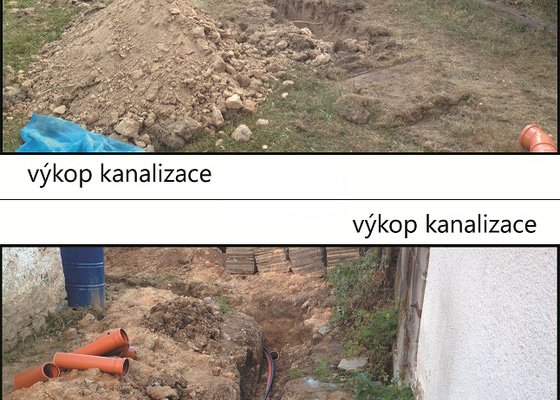 Terénní úpravy, dlažba a děšťová kanalizace