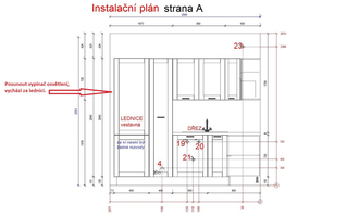 Příprava pro montáž kuchyňské linky  - stav před realizací